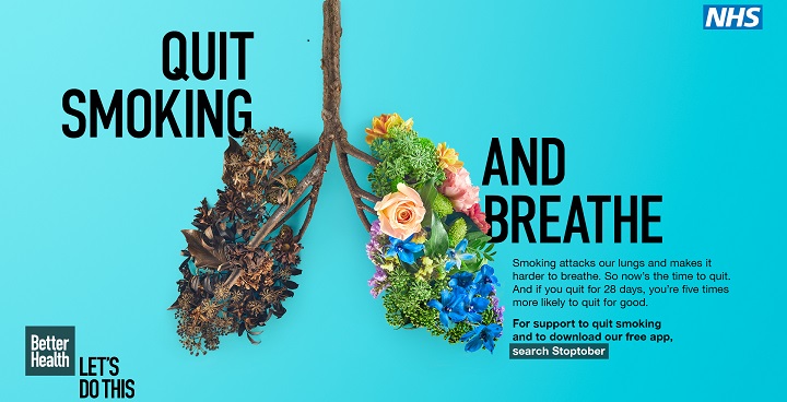 Quit smoking and breathe. Smoking attacks our lungs and makes it harder to breathe